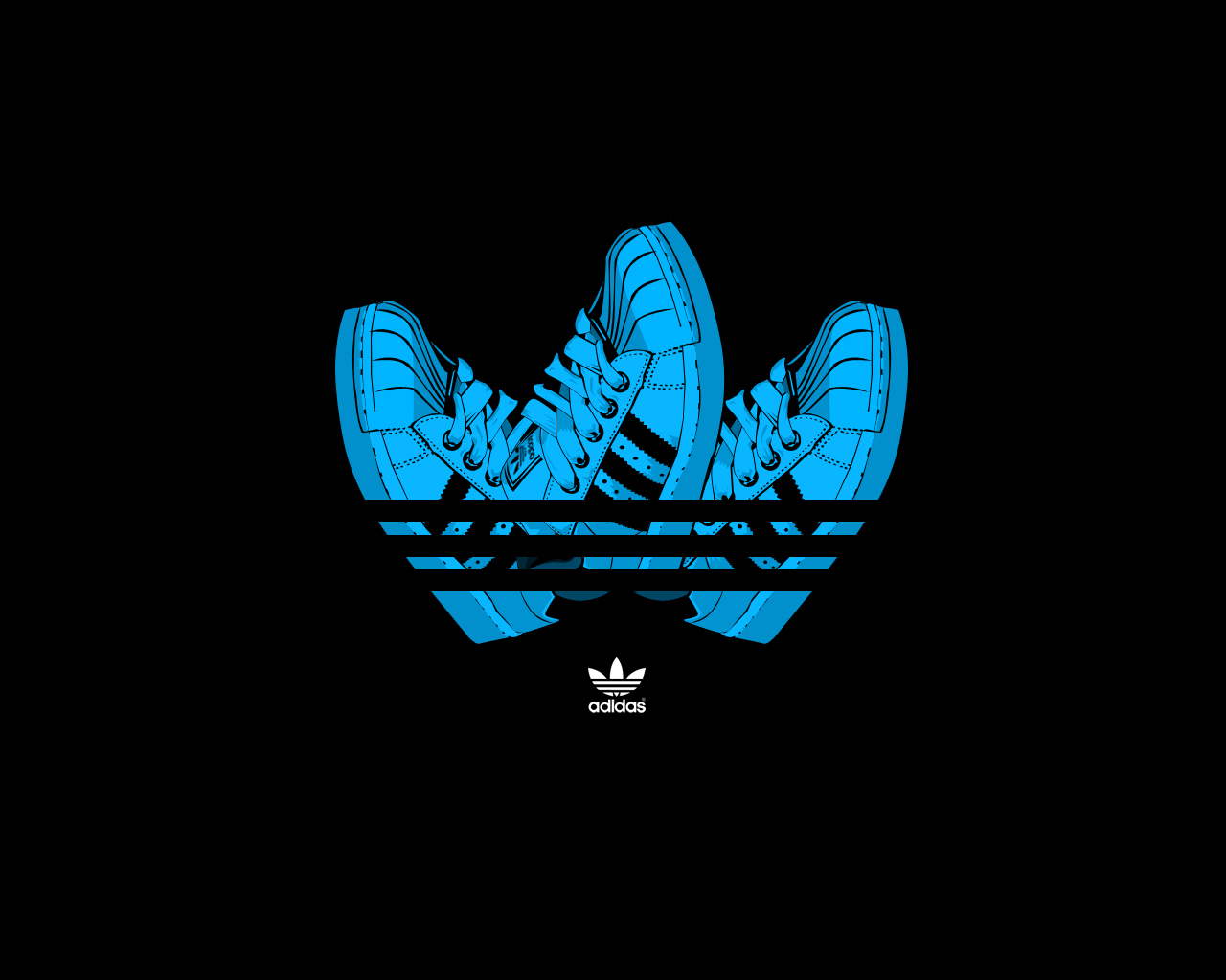 Adidas Logo With Shoes Black Background HD Wallpaper Image