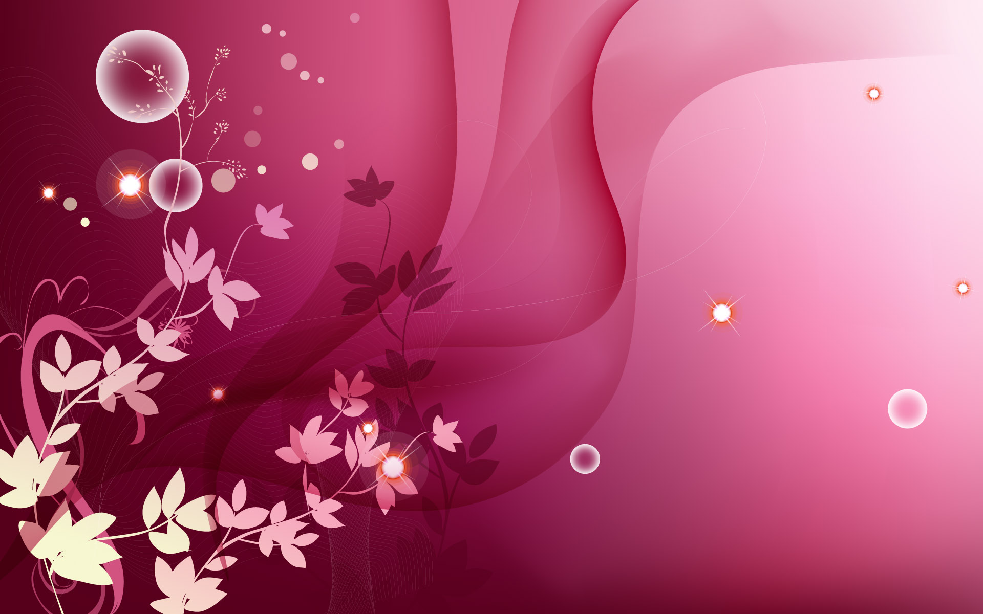 pink Flowers And Bubble HD Wallpaper Widescreen For PC Desktop