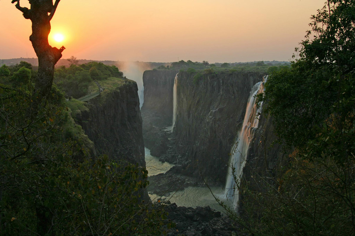 Beautiful Sunset In Victoria Falls Picture Photo HD Wallpaper