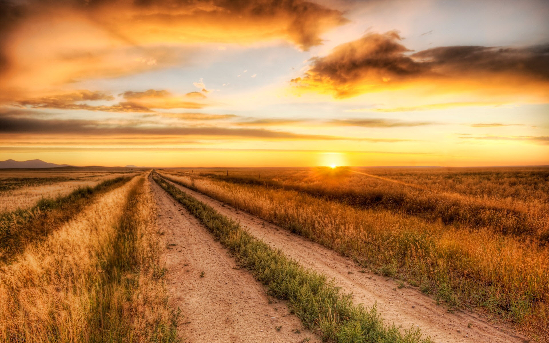 Wallpapers Photos Sunrise And Sunset Country Road