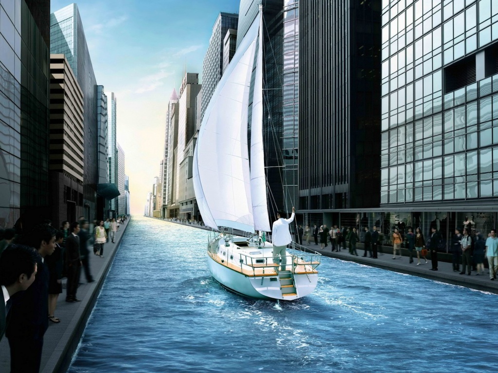 3D Unique City Yachting Widescreen HD Wallpapers Cities