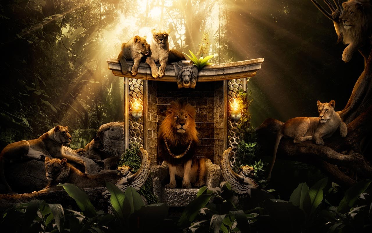 Creative Lion King Animal Digital Art Wallpapers For Desktop