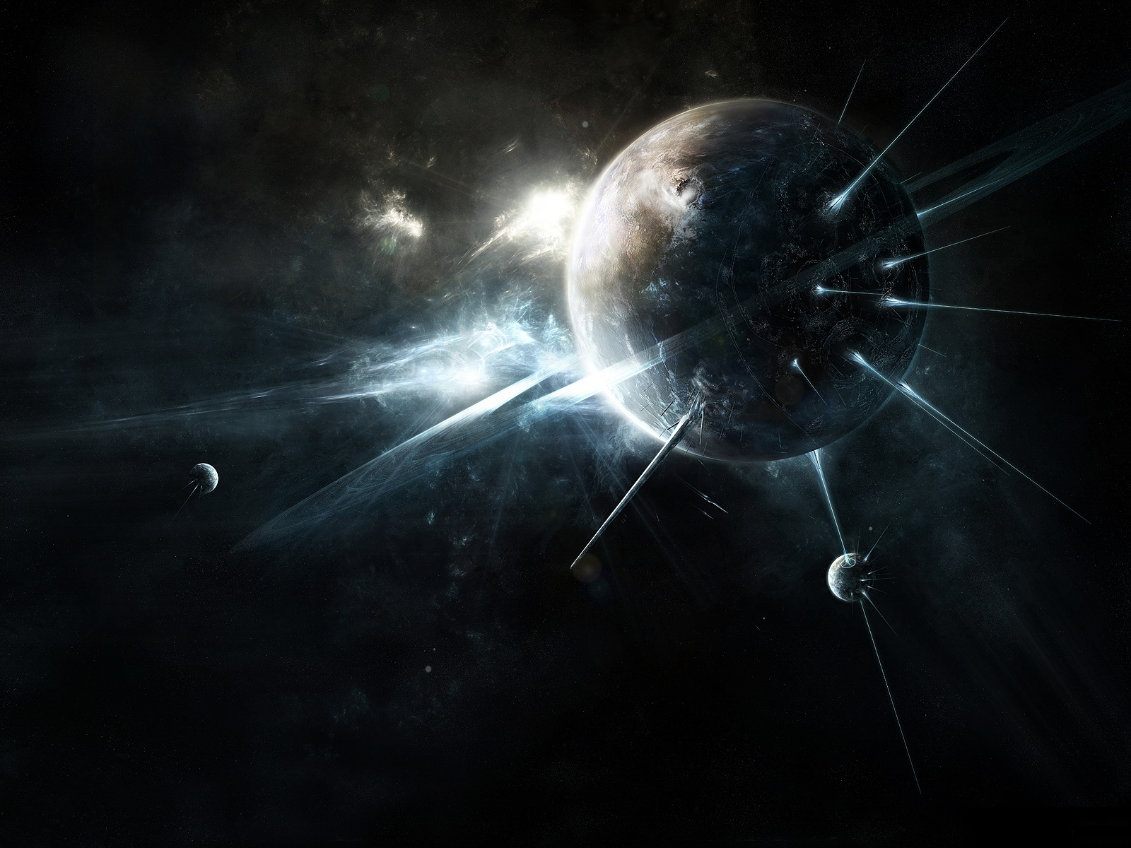 Dark Moon Space Abstract Wallpapers HD Widescreen