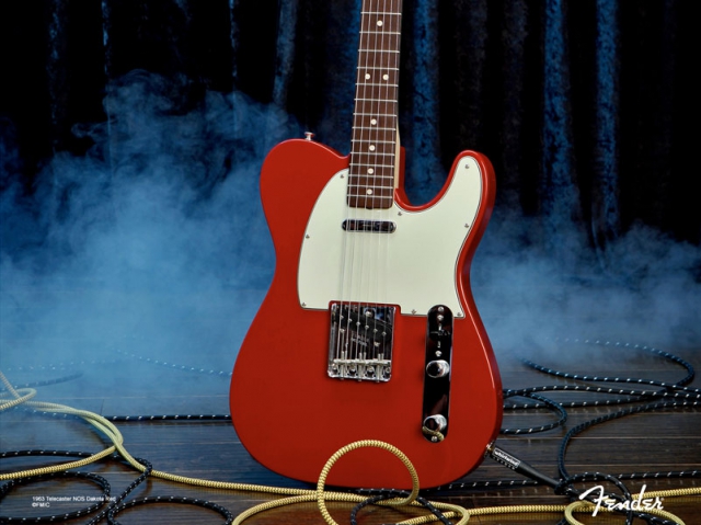 Red White Color Fender Telecaster NOS Dakota Guitar HD Wallpaper