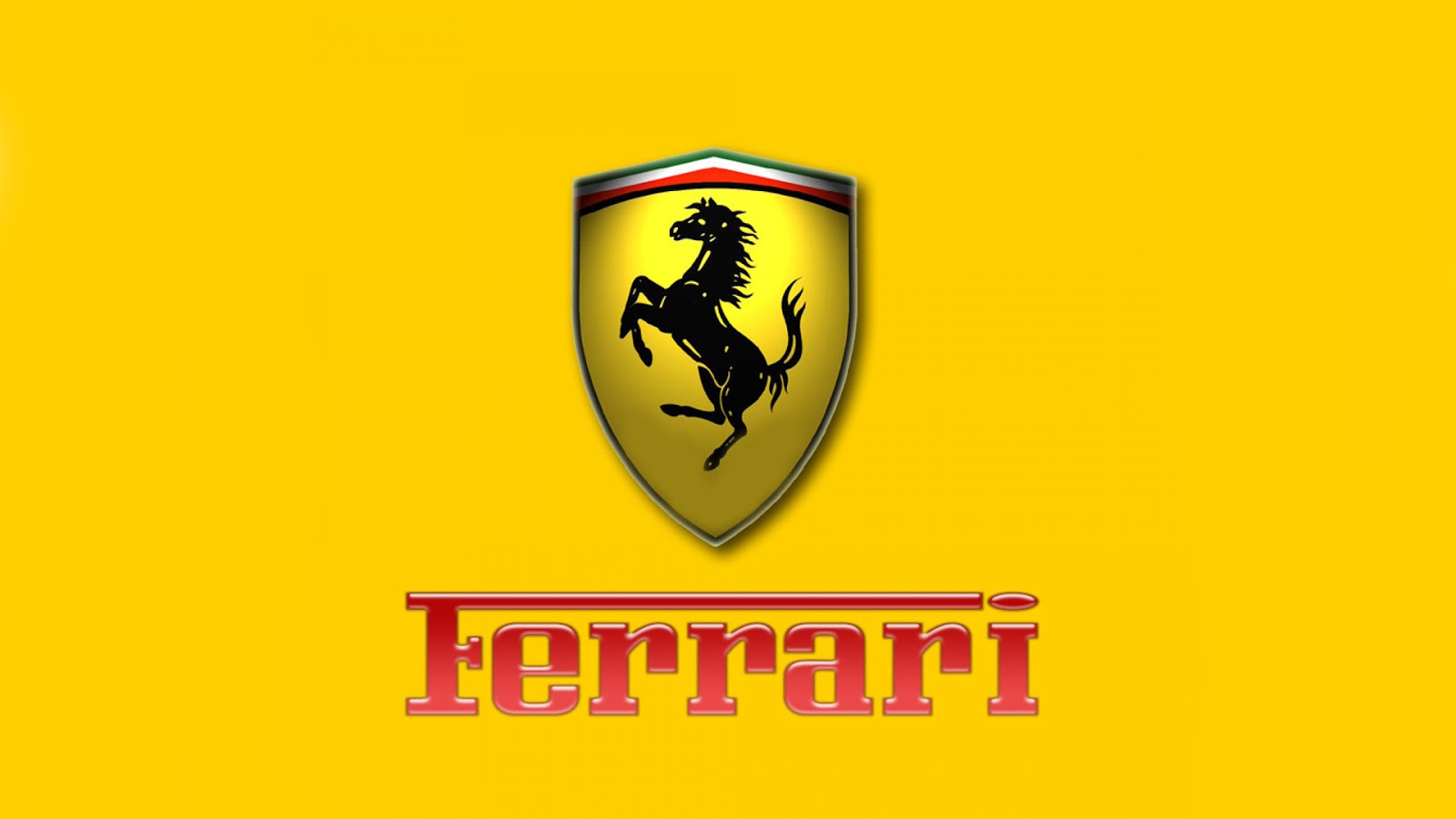 Ferrari Logo Yellow Background High Definition Wallpaper Free