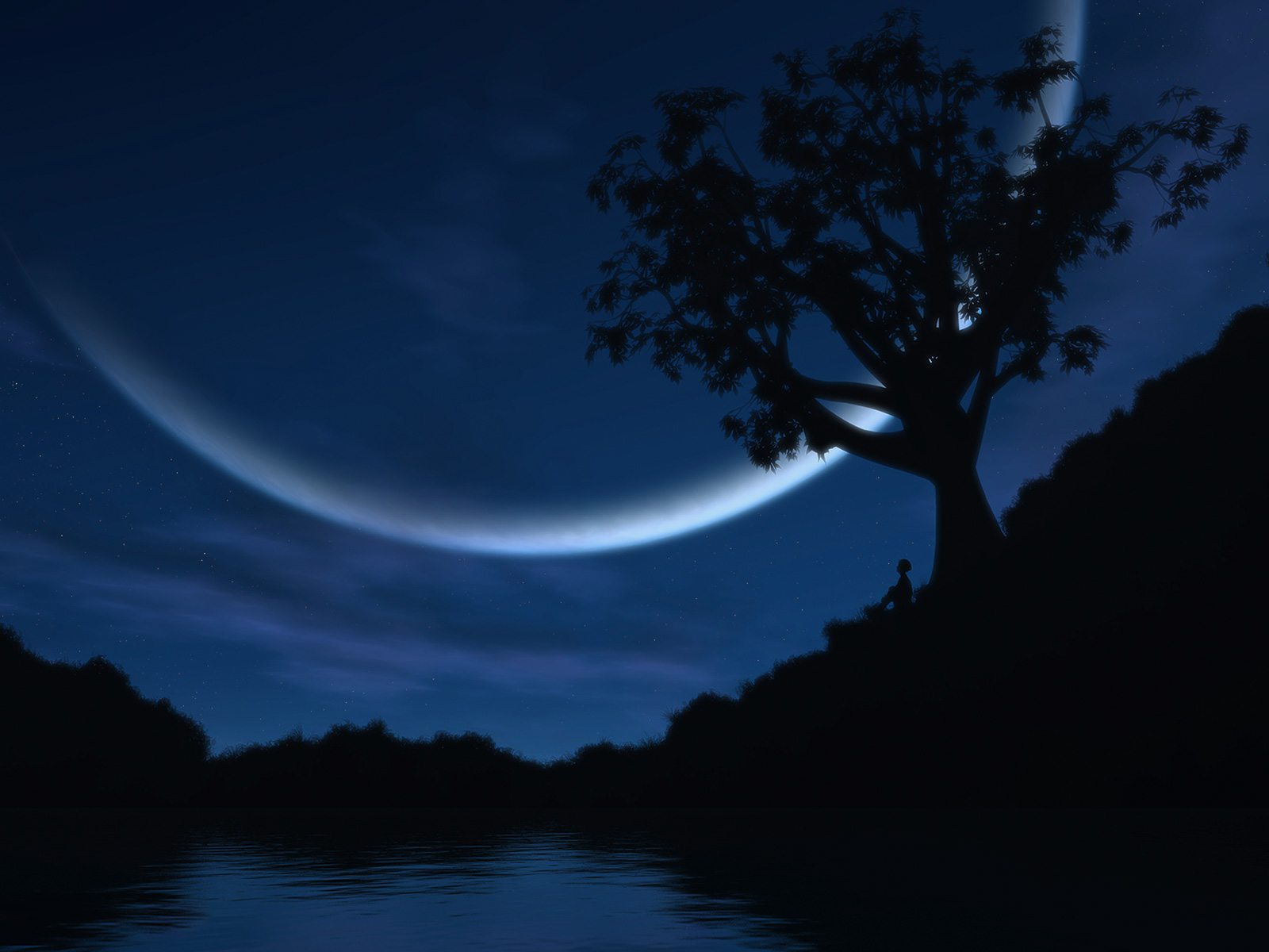 Amazing Big Moon At Night Photography HD Wallpaper Widescreen