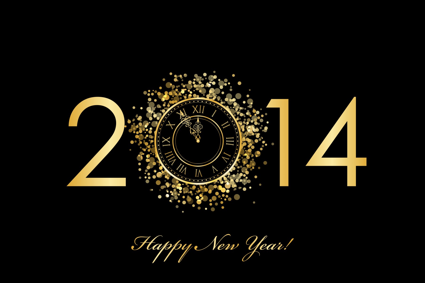 Happy New Year 2014 Gold HD Wallpapers Background Image