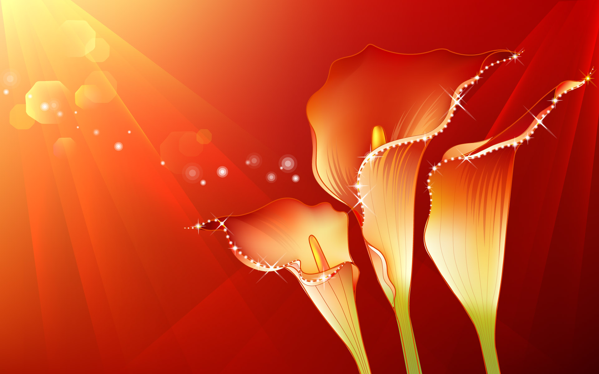 Abstract Red Flowers Design HD Wallpapers Pictures Images Free