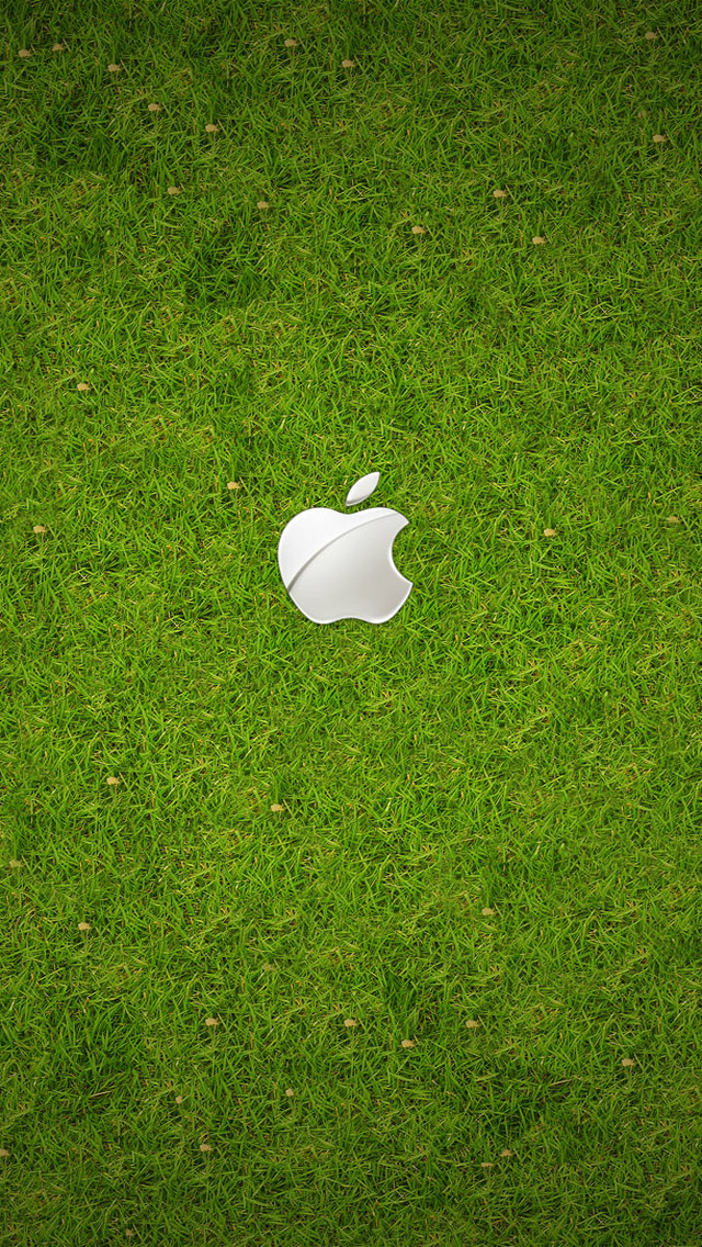 iPhone Logo With Green Background HD Wallpaper Image