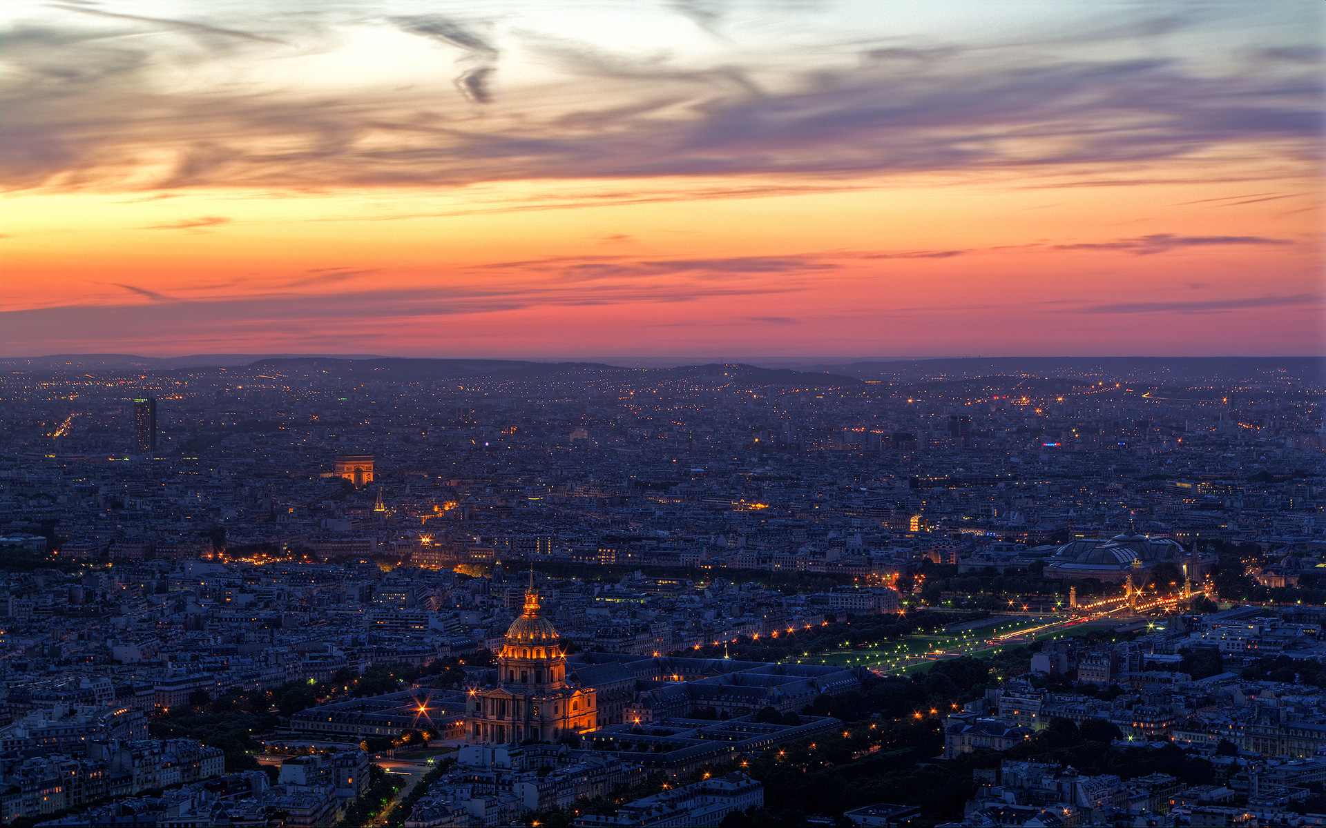 Beautiful Sunset Paris Wallpaper HD Widescreen Picture For PC Desktop