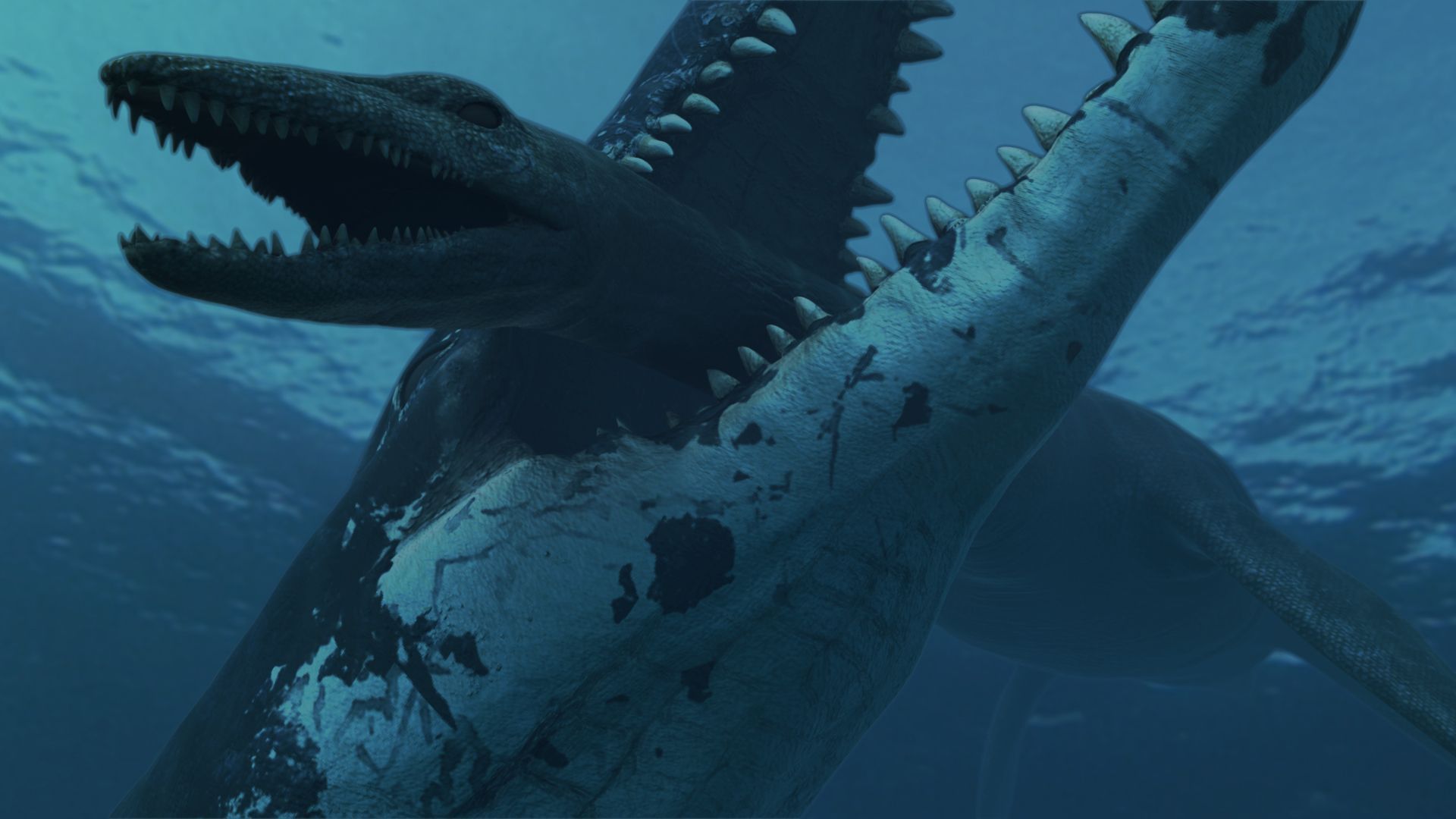 Pliosaur Killing Plesiosaur HD Wallpaper