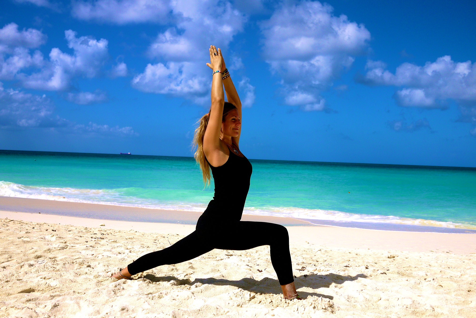 Yoga Warrior Virabhadrasana Pose HD Wallpaper