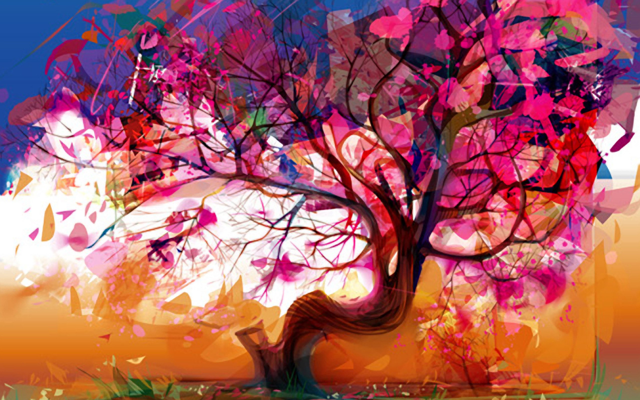 Season of Fall Abstract Art HD Wallpaper