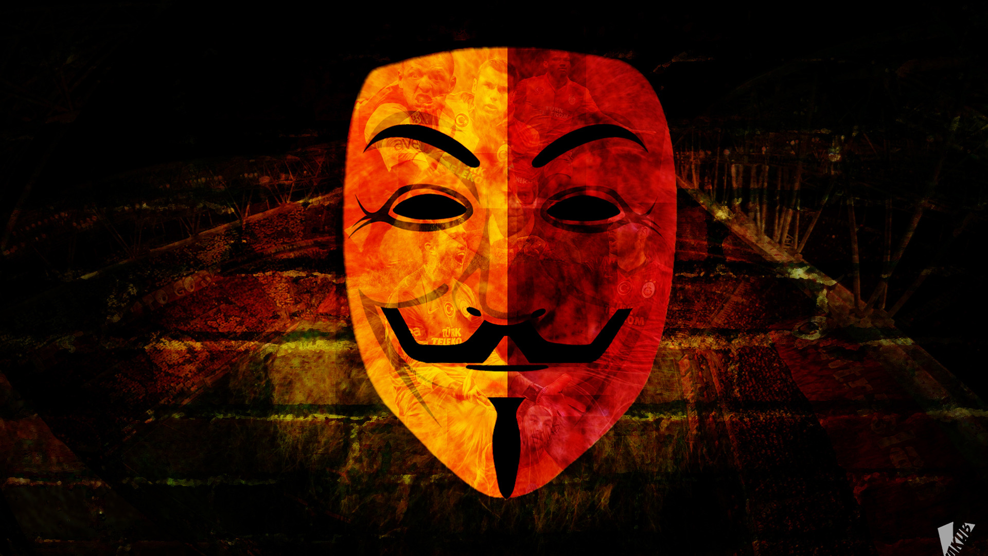 Galatasaray Anonymous Mask Auto Logo HD Wallpaper